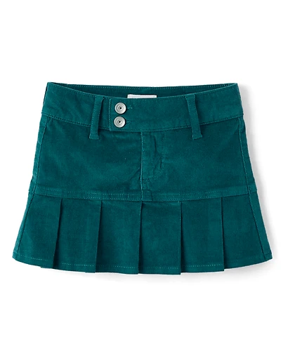 Girls Pleated Corduroy Skort
