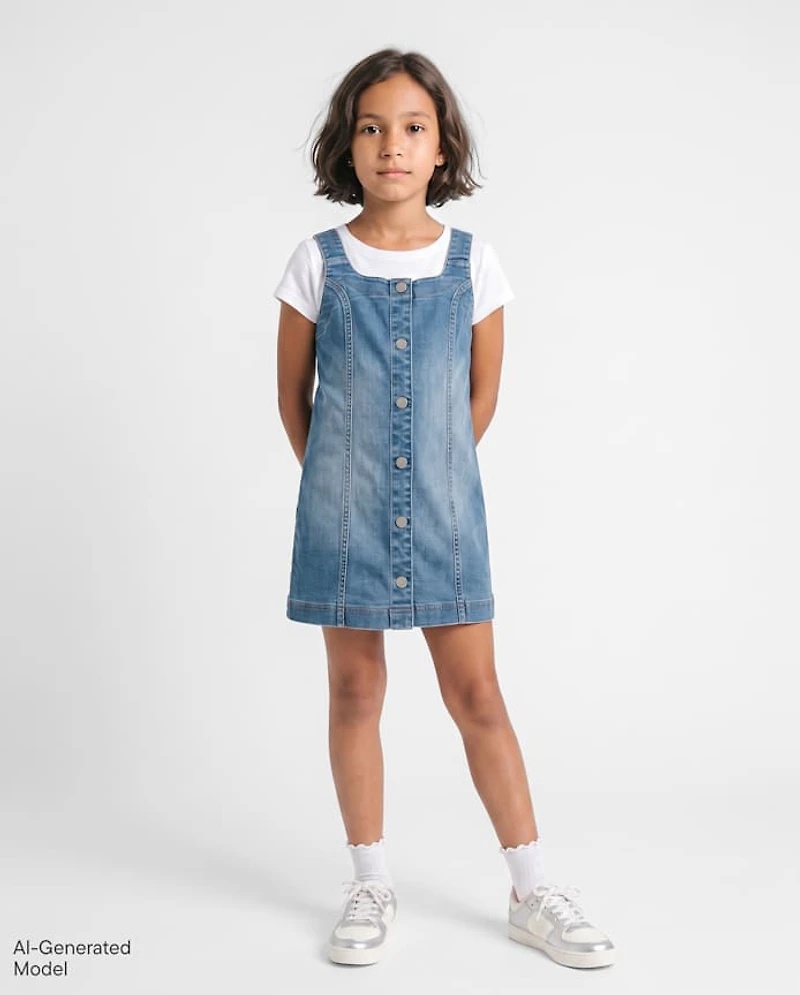 Girls Denim Shift Dress
