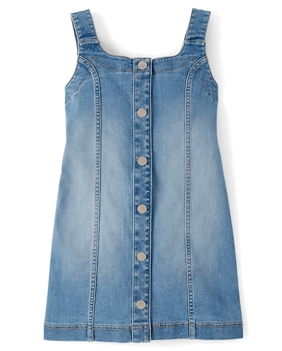 Girls Denim Shift Dress