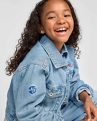 Girls Varsity Patch Denim Jacket