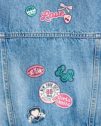 Girls Varsity Patch Denim Jacket