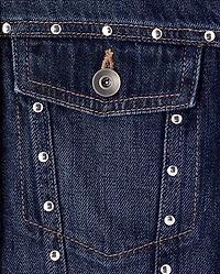 Girls Studded Denim Jacket