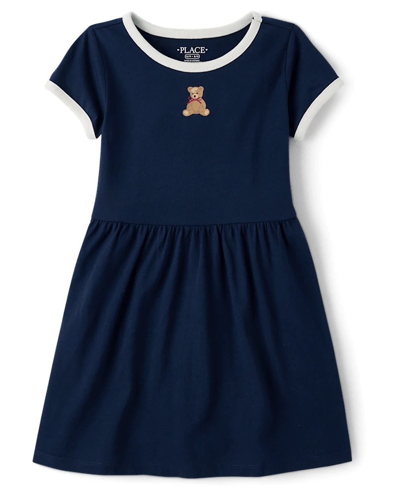Girls Bear Ringer Dress