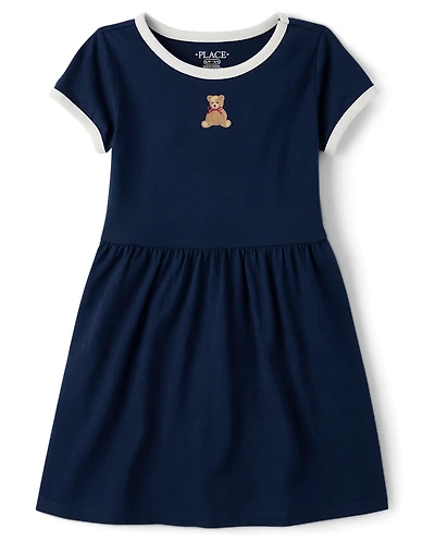 Girls Bear Ringer Dress