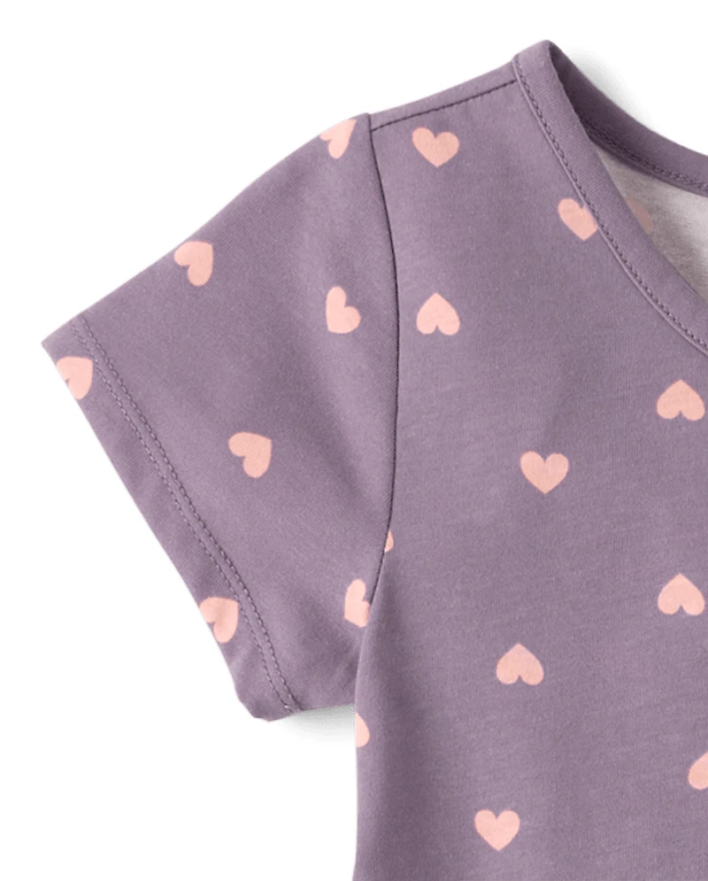 Girls Heart Bow Dress