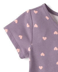 Girls Heart Bow Dress