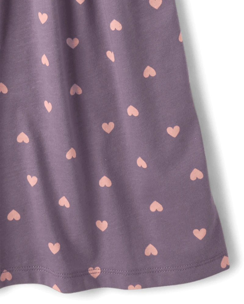 Girls Heart Bow Dress