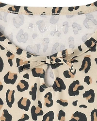 Girls Leopard Keyhole Dress
