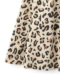 Girls Leopard Keyhole Dress