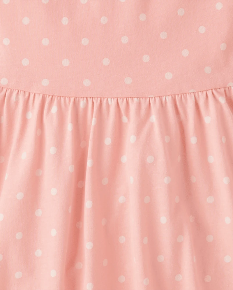Girls Polka Dot Keyhole Dress