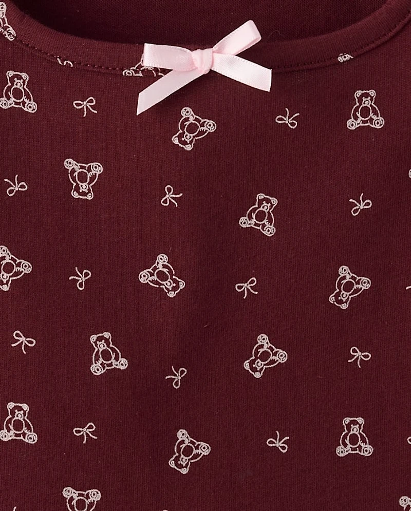 Girls Bear Ruffle Dress