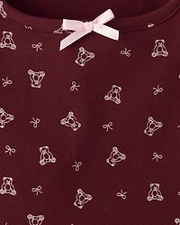 Girls Bear Ruffle Dress