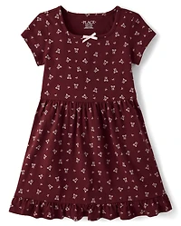 Girls Bear Ruffle Dress