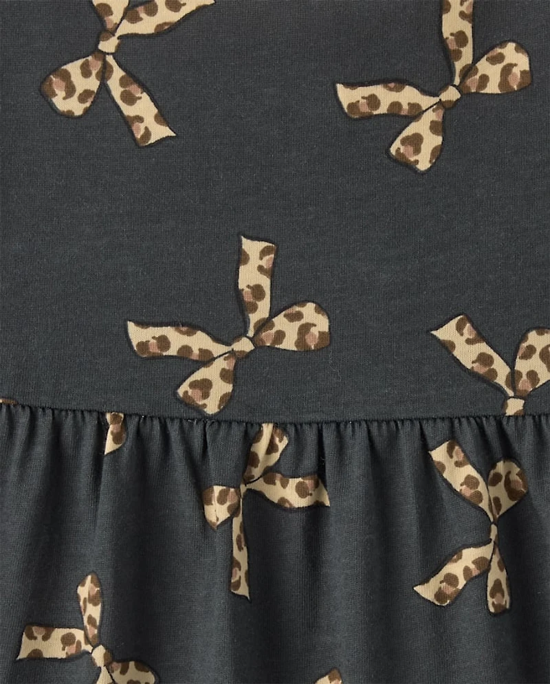 Robe à volants léopard pour fille