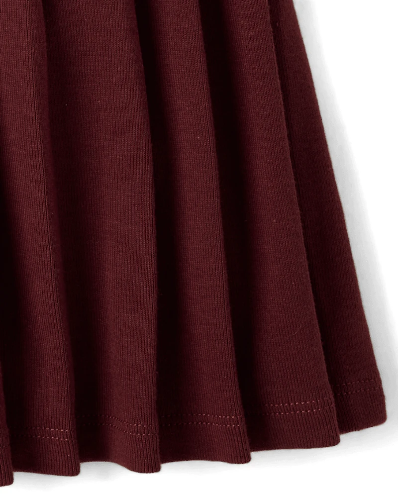 Girls Embroidered Icon Drop Waist Polo Dress