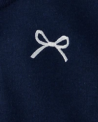Girls Embroidered Icon Drop Waist Polo Dress