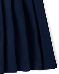 Girls Embroidered Icon Drop Waist Polo Dress