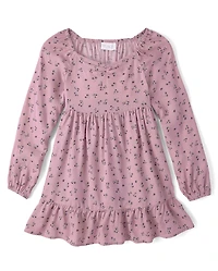 Girls Floral Ruffle Dress