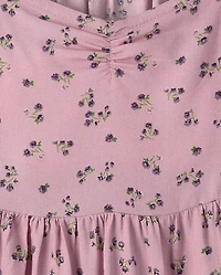 Girls Floral Ruffle Dress