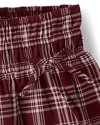 Girls Plaid Smocked Poplin Skort