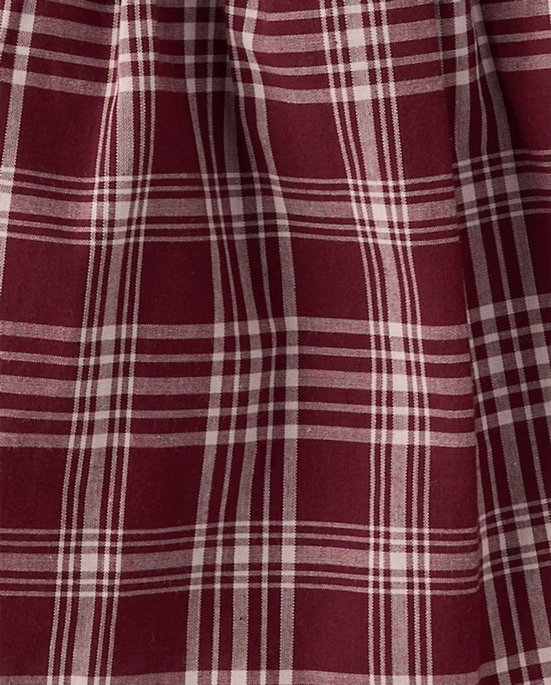 Girls Plaid Smocked Poplin Skort