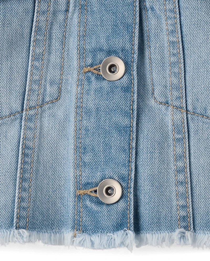 Girls Hello Kitty® And Friends Embroidered Denim Jacket
