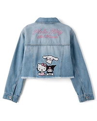 Girls Hello Kitty® And Friends Embroidered Denim Jacket