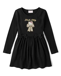 Girls Hello Kitty® Glitter Puff Print Bubble Dress