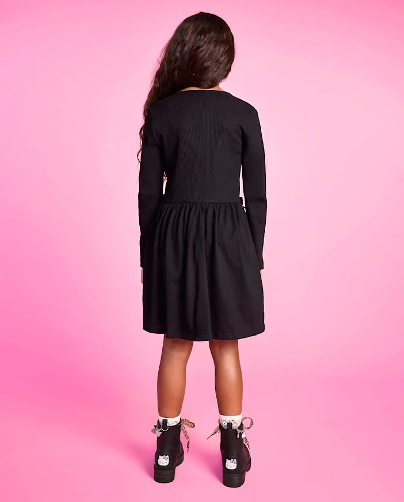 Girls Hello Kitty® Glitter Puff Print Bubble Dress