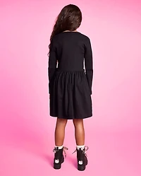 Girls Hello Kitty® Glitter Puff Print Bubble Dress
