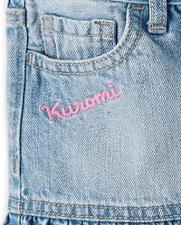 Girls Kuromi™ Embroidered Denim Ruffle Skort