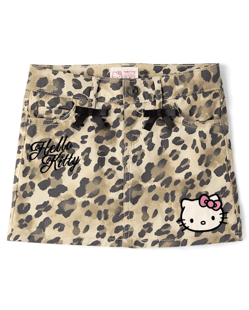Girls Hello Kitty® Embroidered Leopard Skort