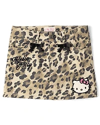 Girls Hello Kitty® Embroidered Leopard Skort