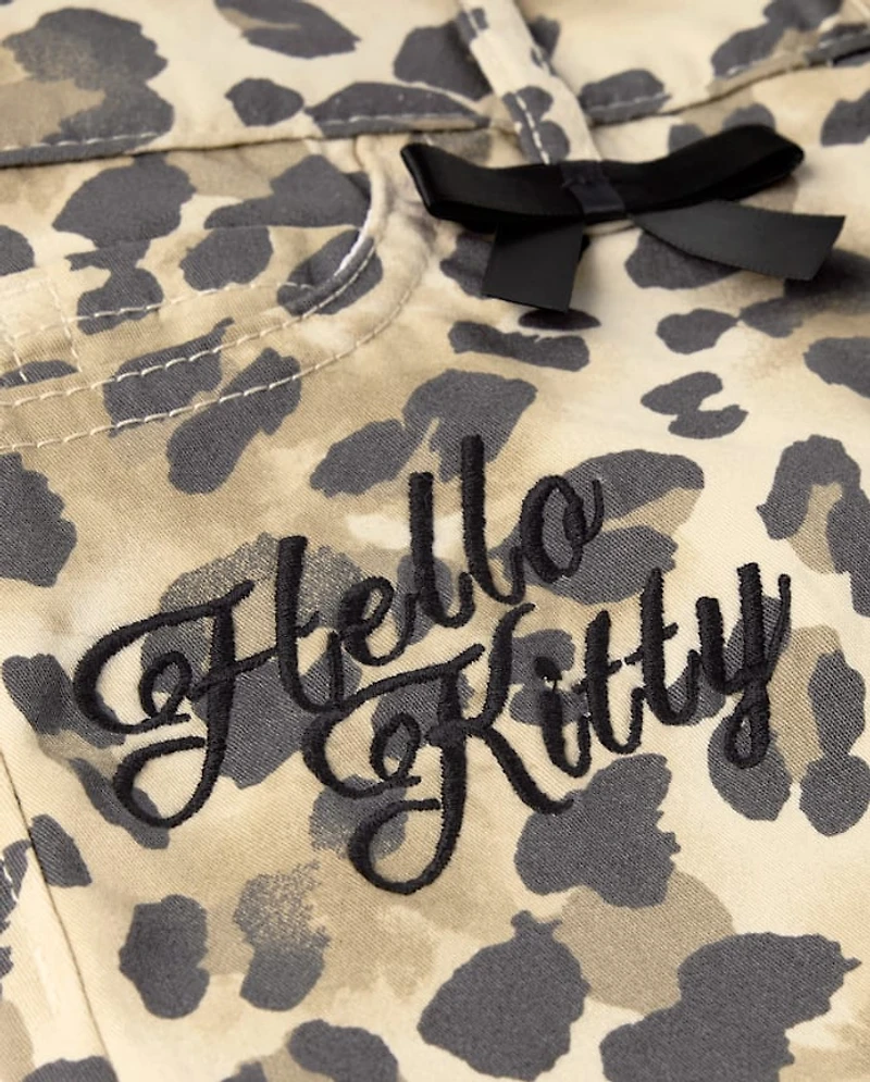 Girls Hello Kitty® Embroidered Leopard Skort
