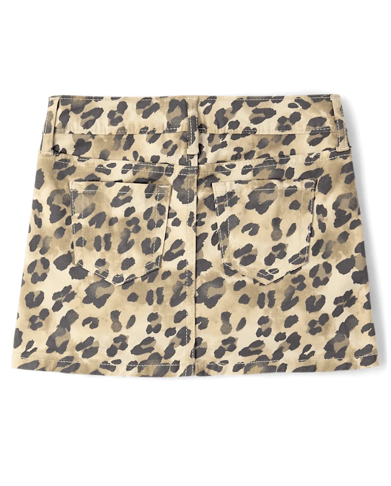Girls Hello Kitty® Embroidered Leopard Skort