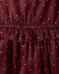 Girls Polka Dot Chiffon Flutter Dress