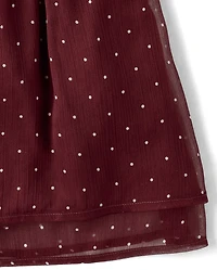 Girls Polka Dot Chiffon Flutter Dress