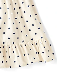 Girls Print Smocked Ruffle Dress