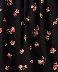 Girls Floral Bell Sleeve Dress