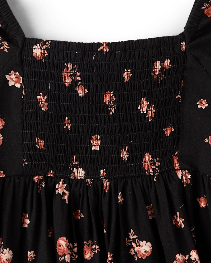 Robe à manches cloche fleuries pour filles