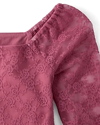 Girls Tiered Lace Dress