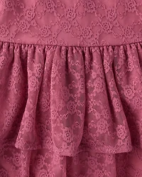 Girls Tiered Lace Dress