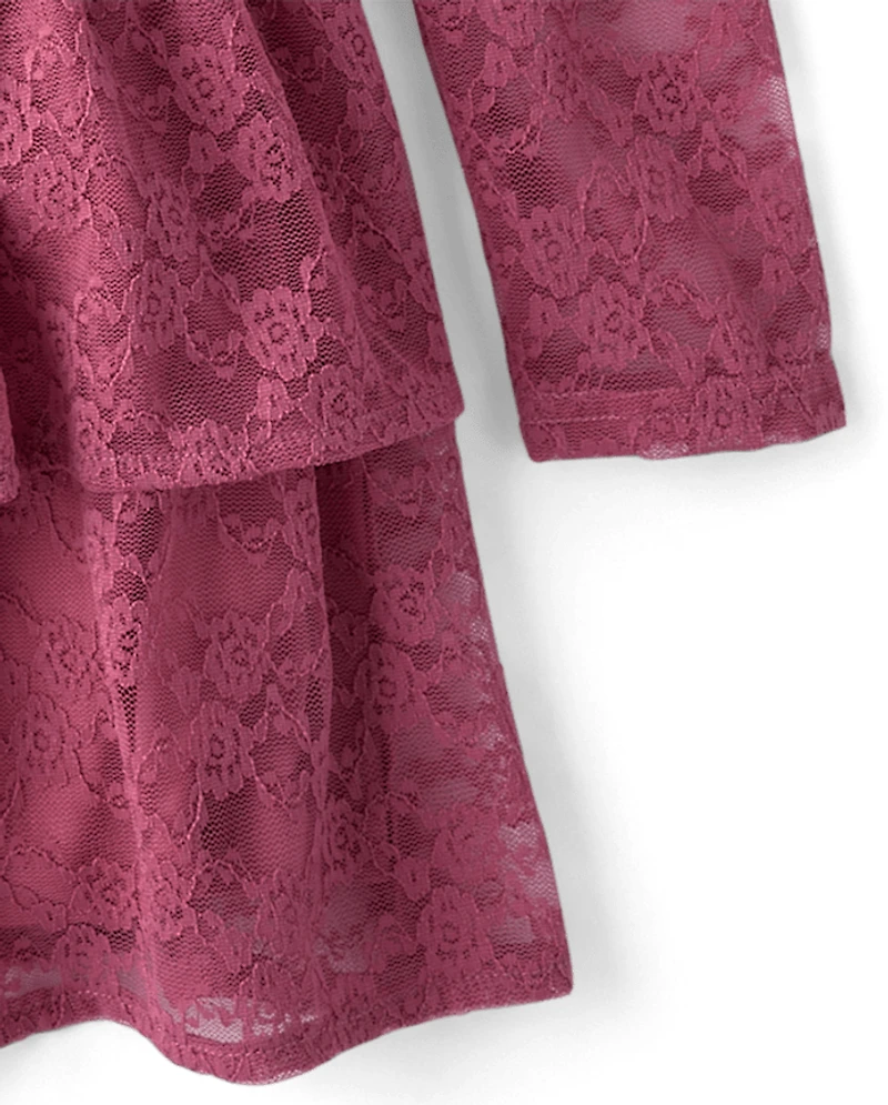 Robe en dentelle à volants pour fille