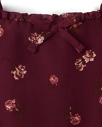 Robe à ourlet mouchoir en mousseline fleurs pour fille