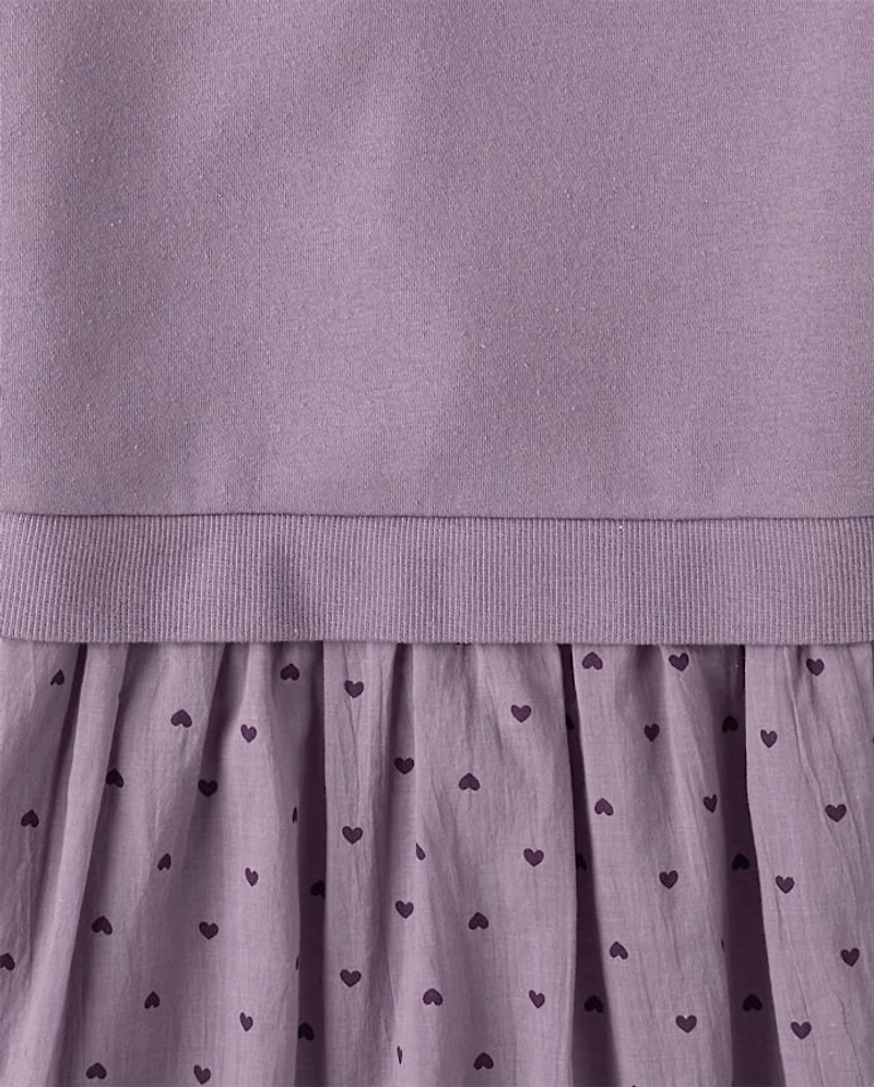 Girls Heart Sweatshirt Dress