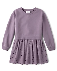 Girls Heart Sweatshirt Dress