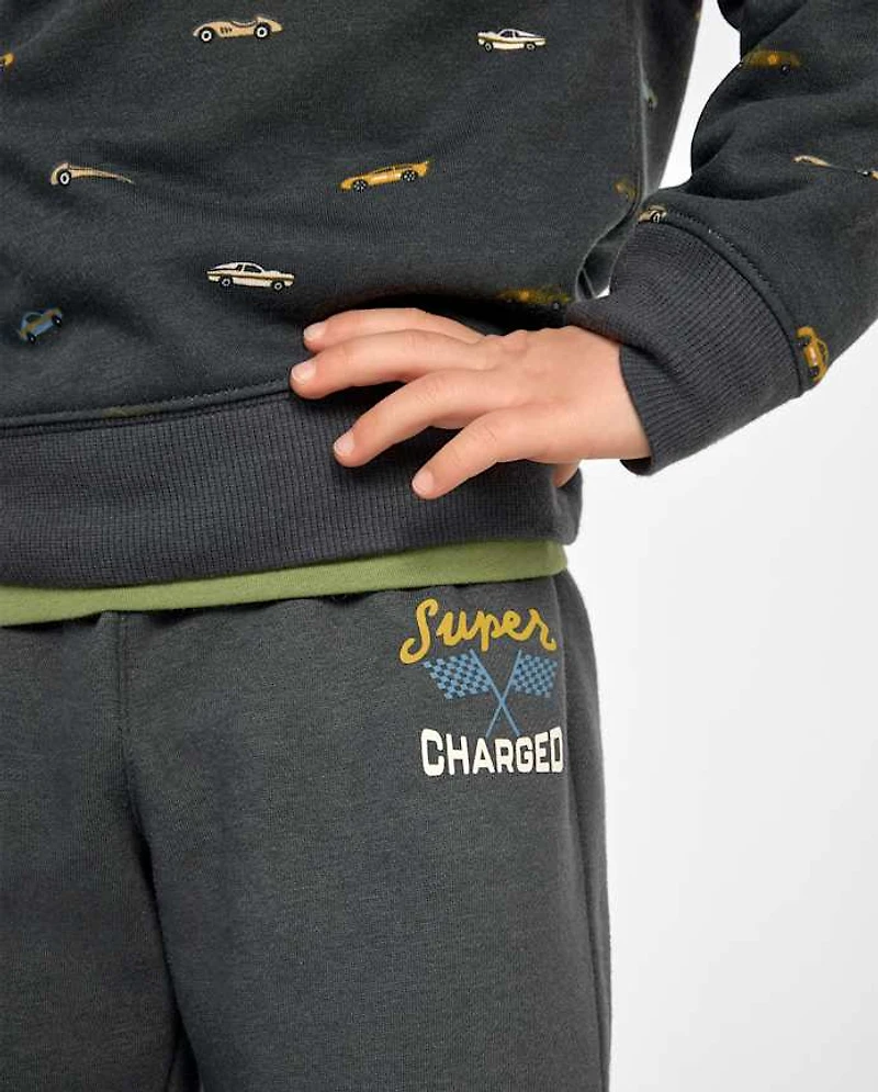 Baby And Toddler Boys Racing Premium Fleece Jogger Pants