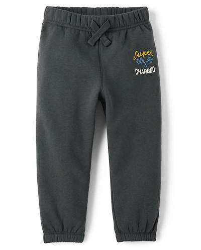 Baby And Toddler Boys Racing Premium Fleece Jogger Pants