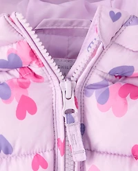 Toddler Girls Print Hooded Puffer Jacket