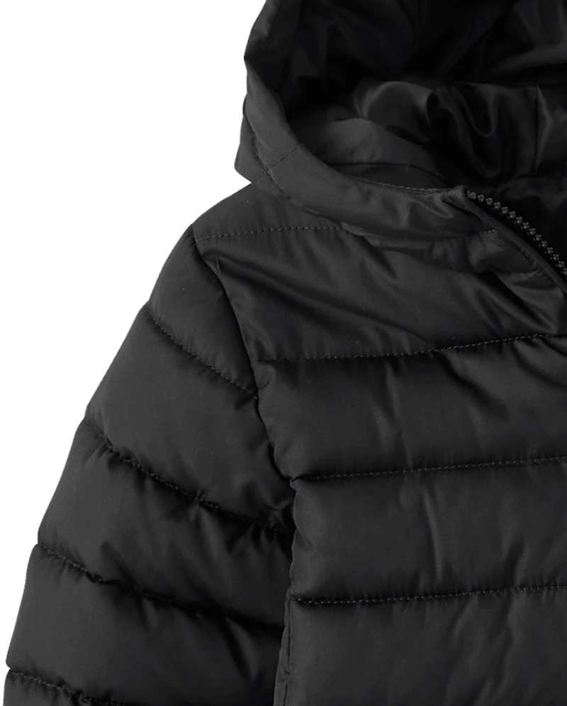 Girls Quilted Hooded Puffer Jacket